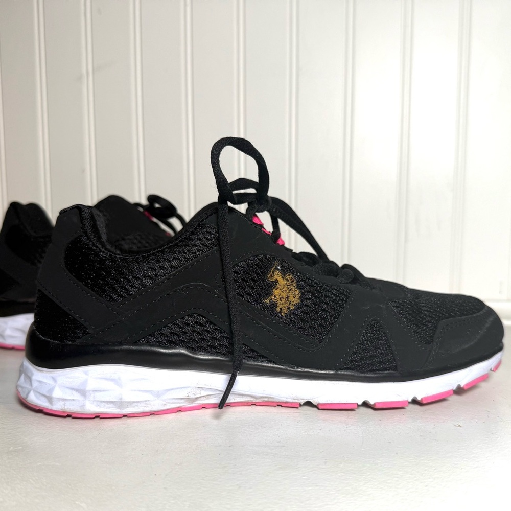 U.S. Polo Assn Black and Pink Sneakers Size 8 Lace Up